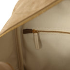 Maxi "Perfect Bowling" Bag Dark Beige Suede Gold Hardware