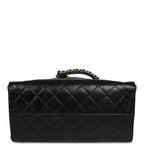 Medium 25 Hobo Bag Black Shiny Crumpled Calfskin Mixed Silver Hardware