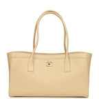 Small Cerf Shopping Bag Beige Calfskin Gold Hardware