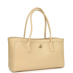 Small Cerf Shopping Bag Beige Calfskin Gold Hardware