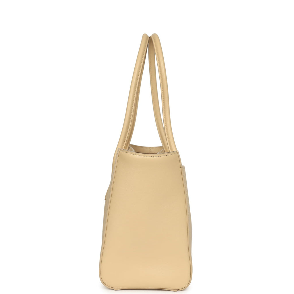 Small Cerf Shopping Bag Beige Calfskin Gold Hardware