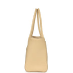 Small Cerf Shopping Bag Beige Calfskin Gold Hardware