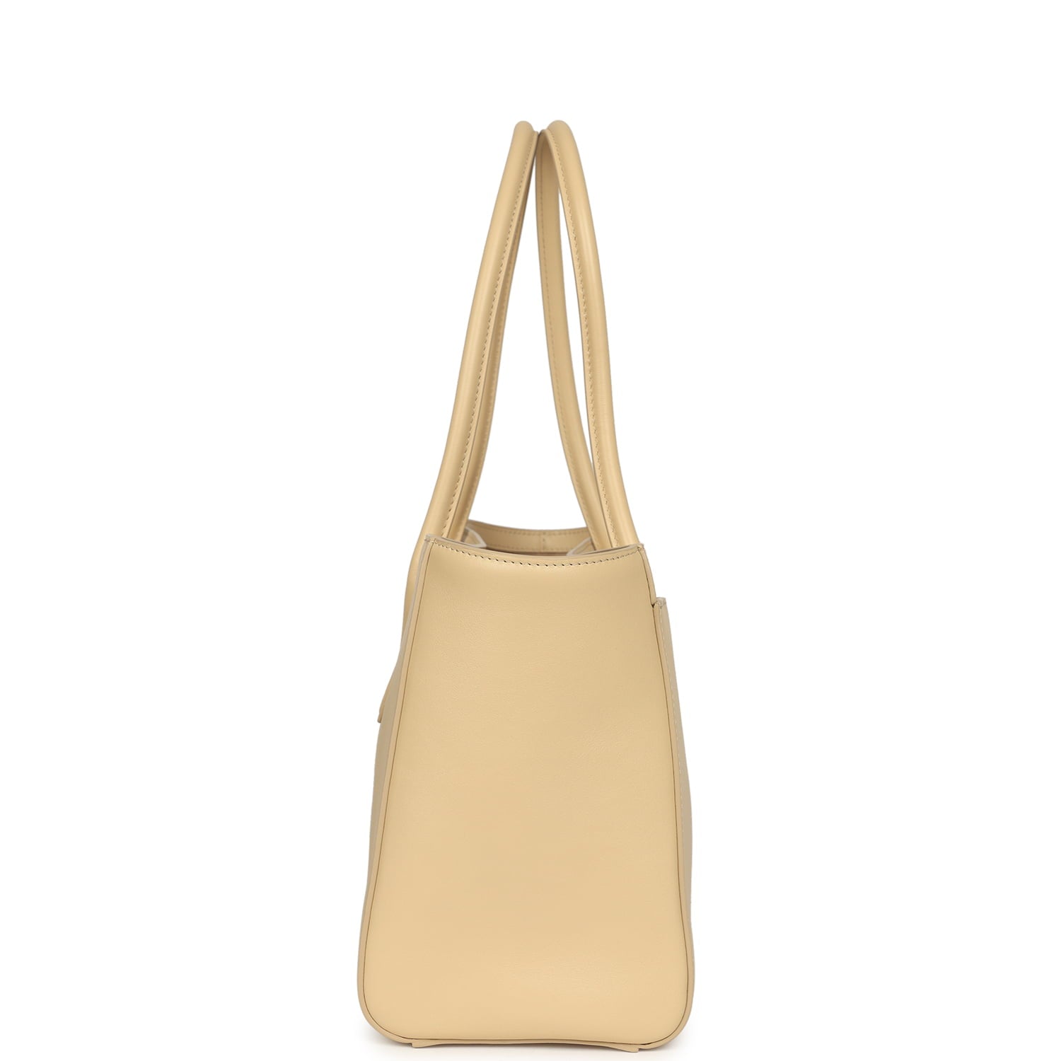 Small Cerf Shopping Bag Beige Calfskin Gold Hardware