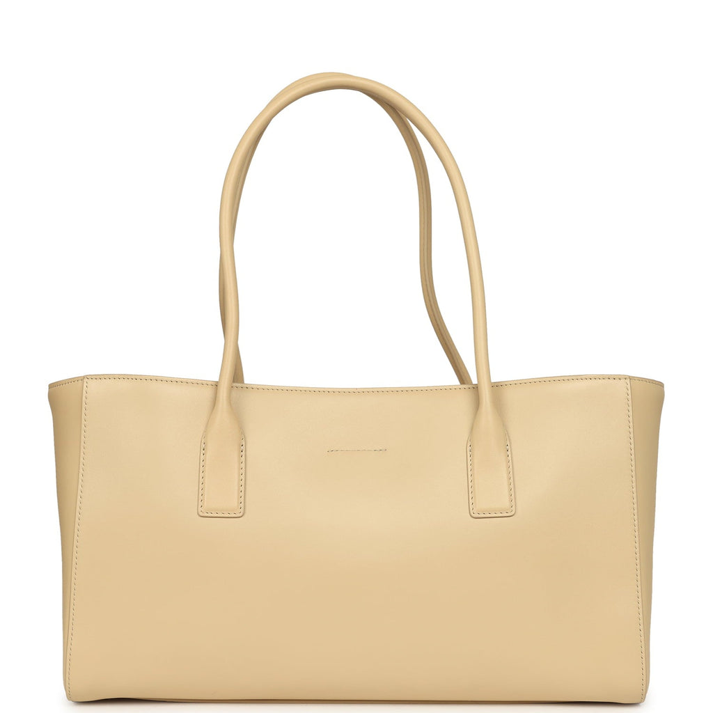 Small Cerf Shopping Bag Beige Calfskin Gold Hardware