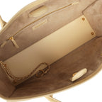 Small Cerf Shopping Bag Beige Calfskin Gold Hardware