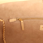 Small Cerf Shopping Bag Beige Calfskin Gold Hardware