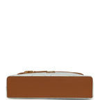 Coco Beach Top Handle Long Vanity Case with Chain Light Blue Denim and Brown Calfskin Gold Hardware