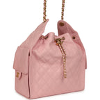 Medium 25 Hobo Bag Light Pink Caviar Antique Gold Hardware