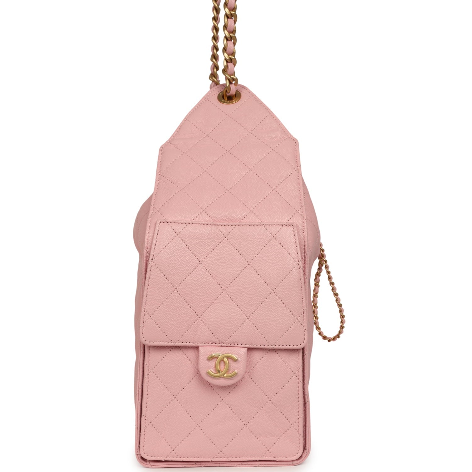 Medium 25 Hobo Bag Light Pink Caviar Antique Gold Hardware