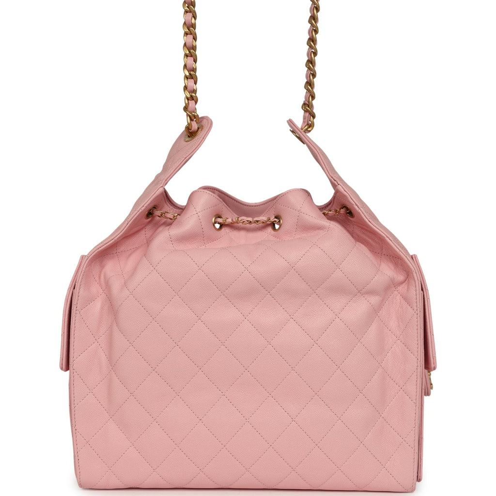 Medium 25 Hobo Bag Light Pink Caviar Antique Gold Hardware