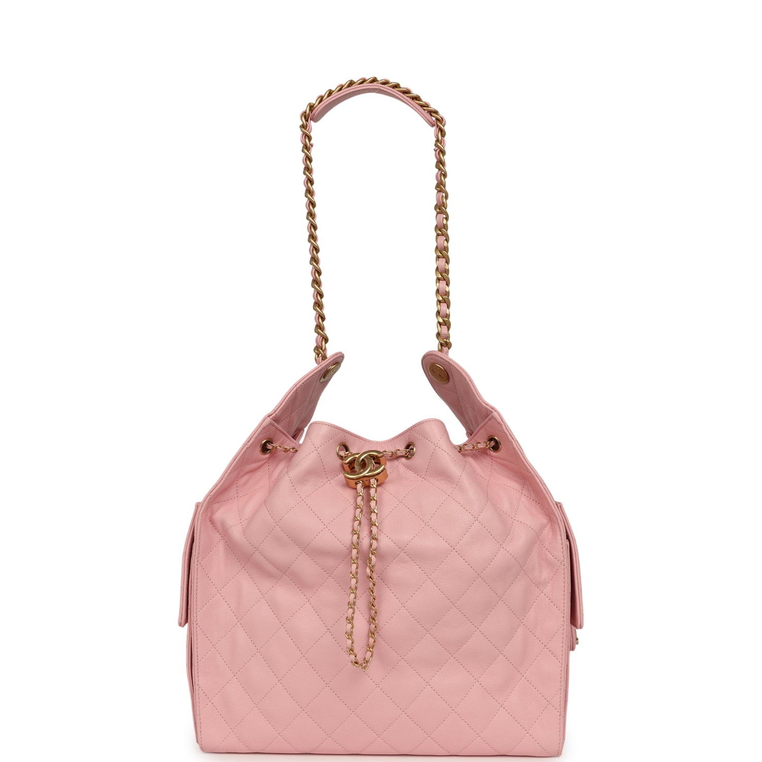 Medium 25 Hobo Bag Light Pink Caviar Antique Gold Hardware