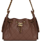 Mini 25 Hobo Bag Brown Caviar Antique Gold Hardware