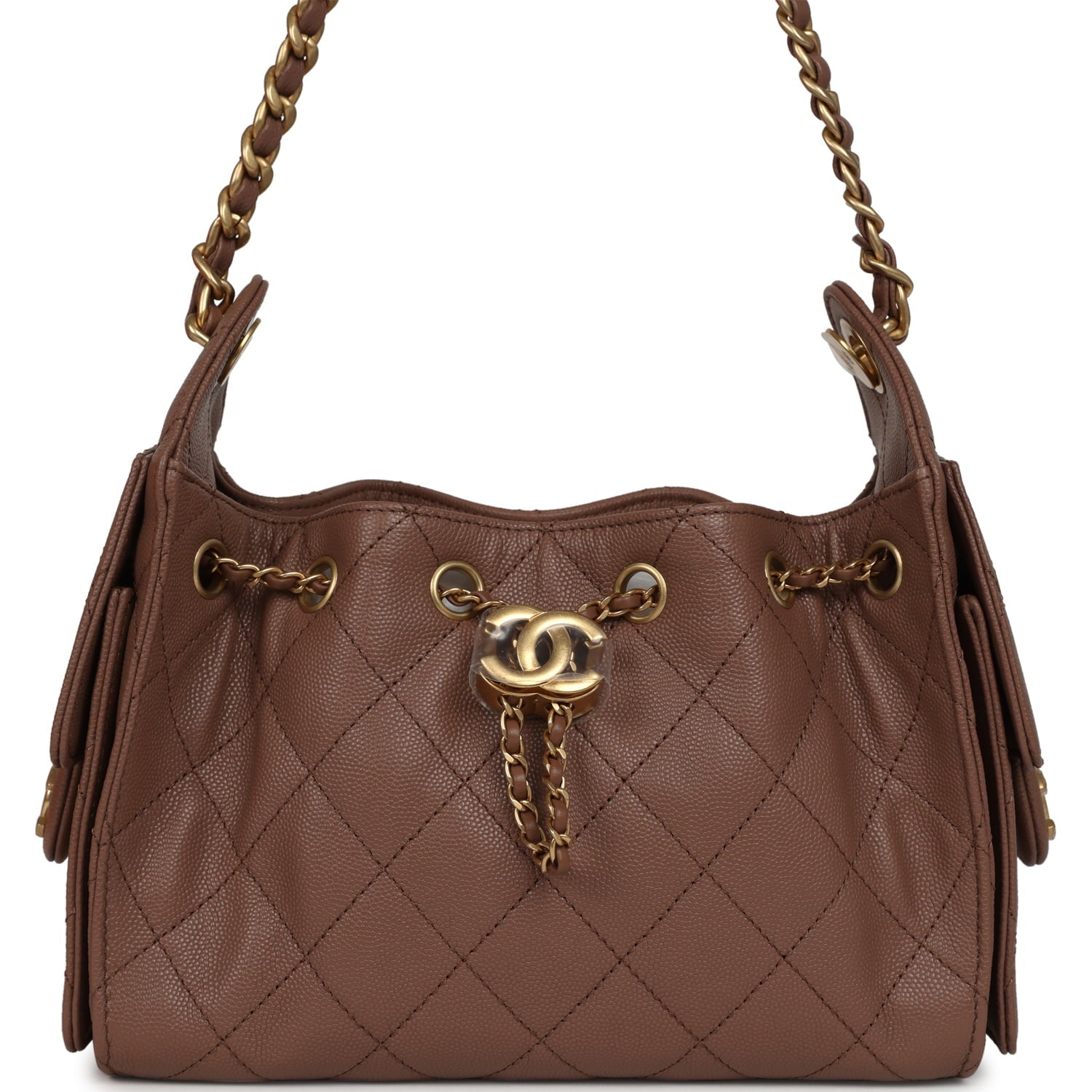 Mini 25 Hobo Bag Brown Caviar Antique Gold Hardware