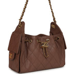 Mini 25 Hobo Bag Brown Caviar Antique Gold Hardware