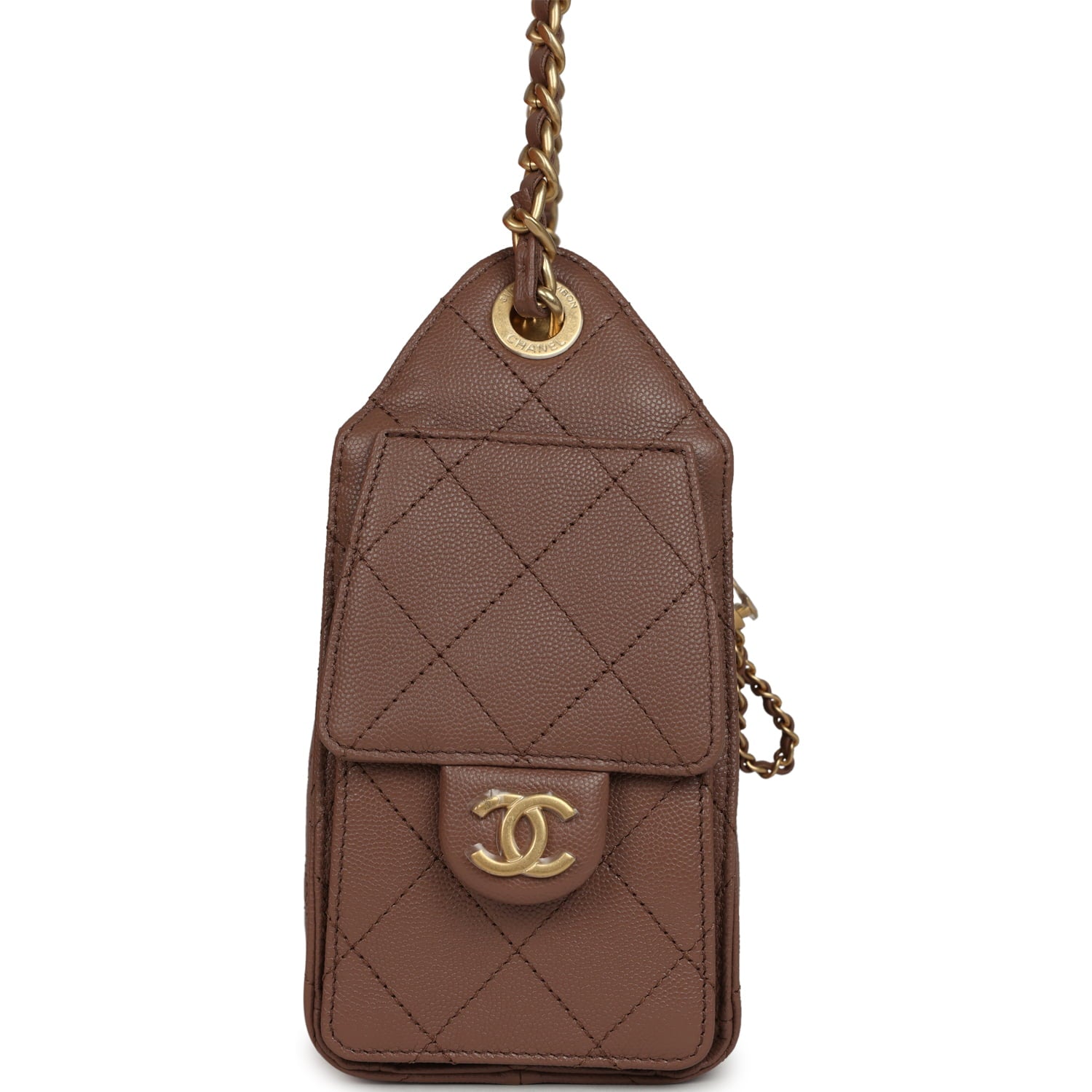 Mini 25 Hobo Bag Brown Caviar Antique Gold Hardware