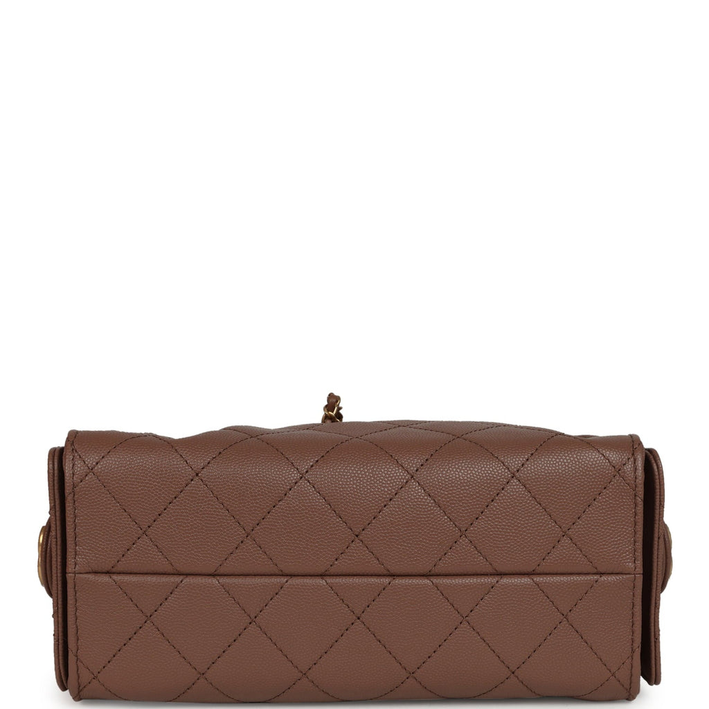 Mini 25 Hobo Bag Brown Caviar Antique Gold Hardware