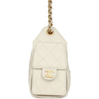 Mini 25 Hobo Bag White Caviar Antique Gold Hardware