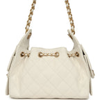 Mini 25 Hobo Bag White Caviar Antique Gold Hardware