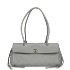 Small "Urban Essential" East West Shopping Tote Light Grey Caviar Gold Hardware
