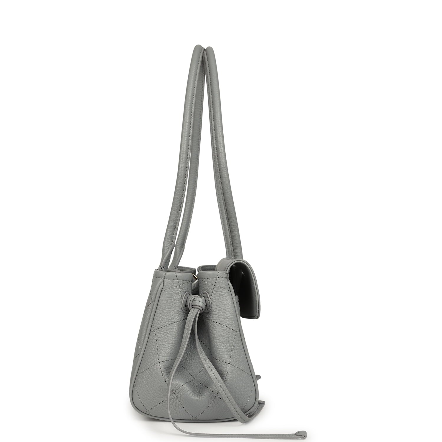 Small "Urban Essential" East West Shopping Tote Light Grey Caviar Gold Hardware