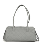 Small "Urban Essential" East West Shopping Tote Light Grey Caviar Gold Hardware