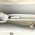 Small "Urban Essential" East West Shopping Tote Light Grey Caviar Gold Hardware