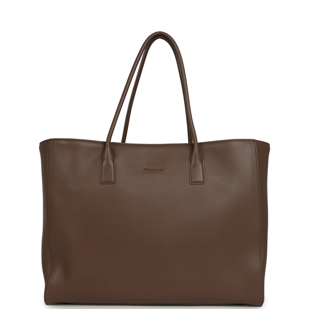 Large Cerf Shopping Bag Brown Calfskin Gold Hardware