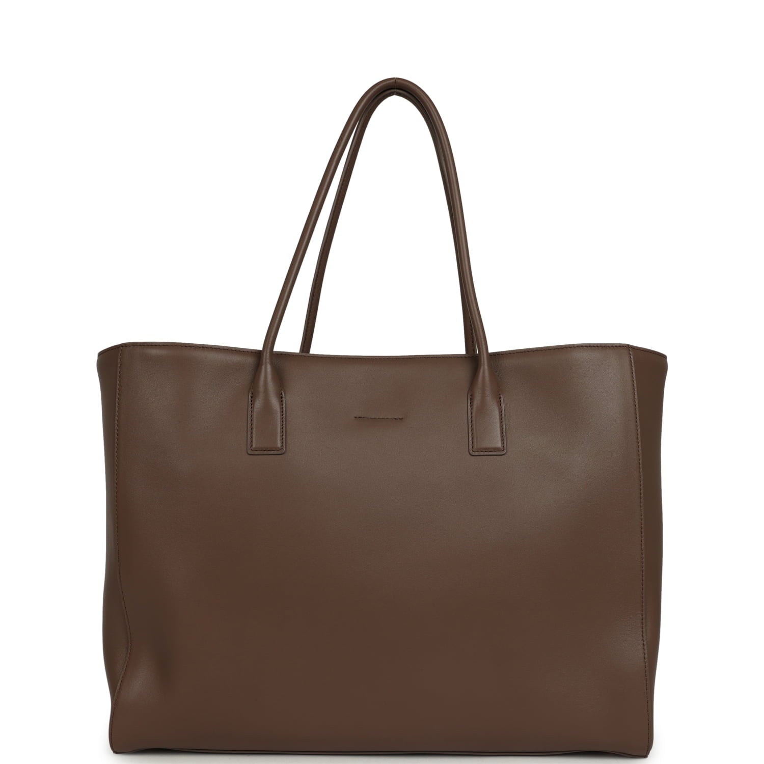 Large Cerf Shopping Bag Brown Calfskin Gold Hardware