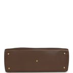 Large Cerf Shopping Bag Brown Calfskin Gold Hardware