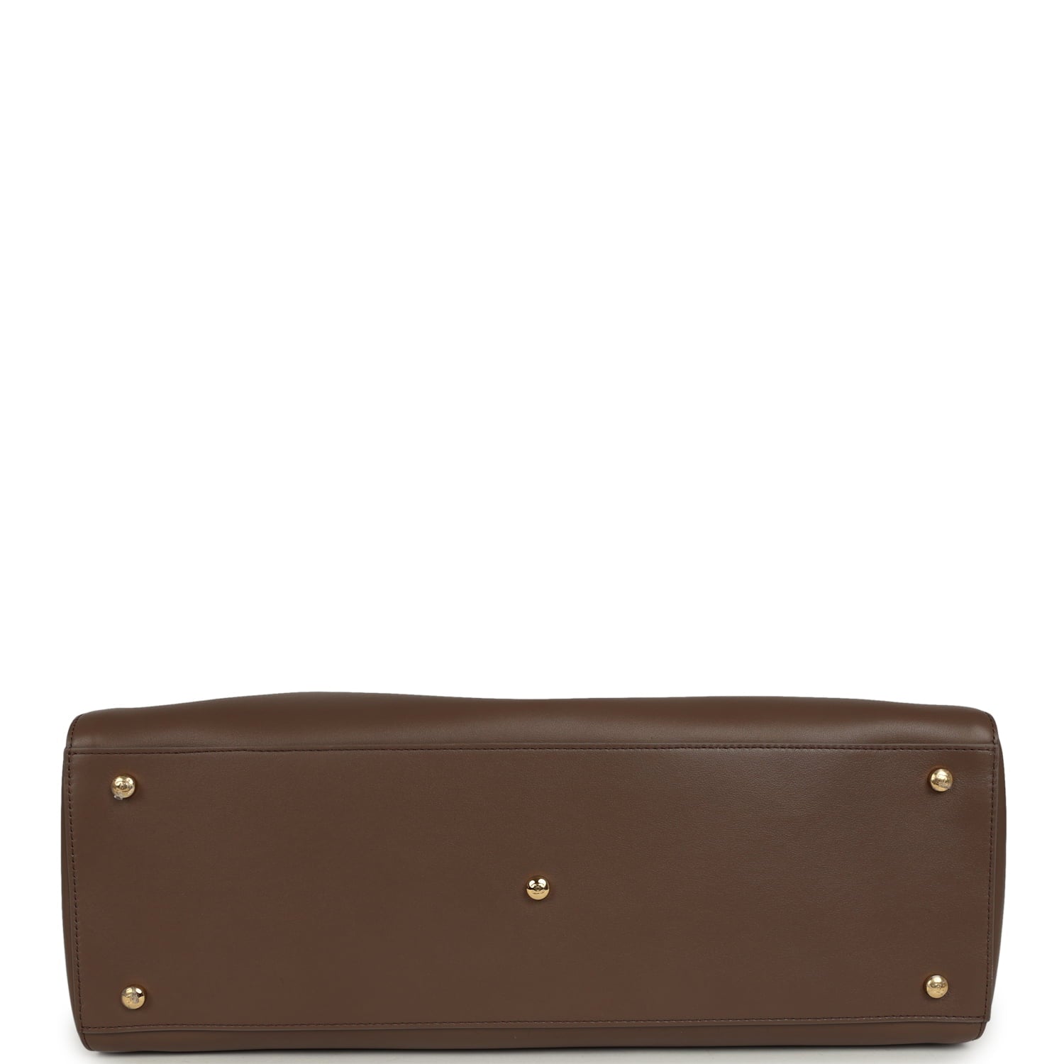 Large Cerf Shopping Bag Brown Calfskin Gold Hardware