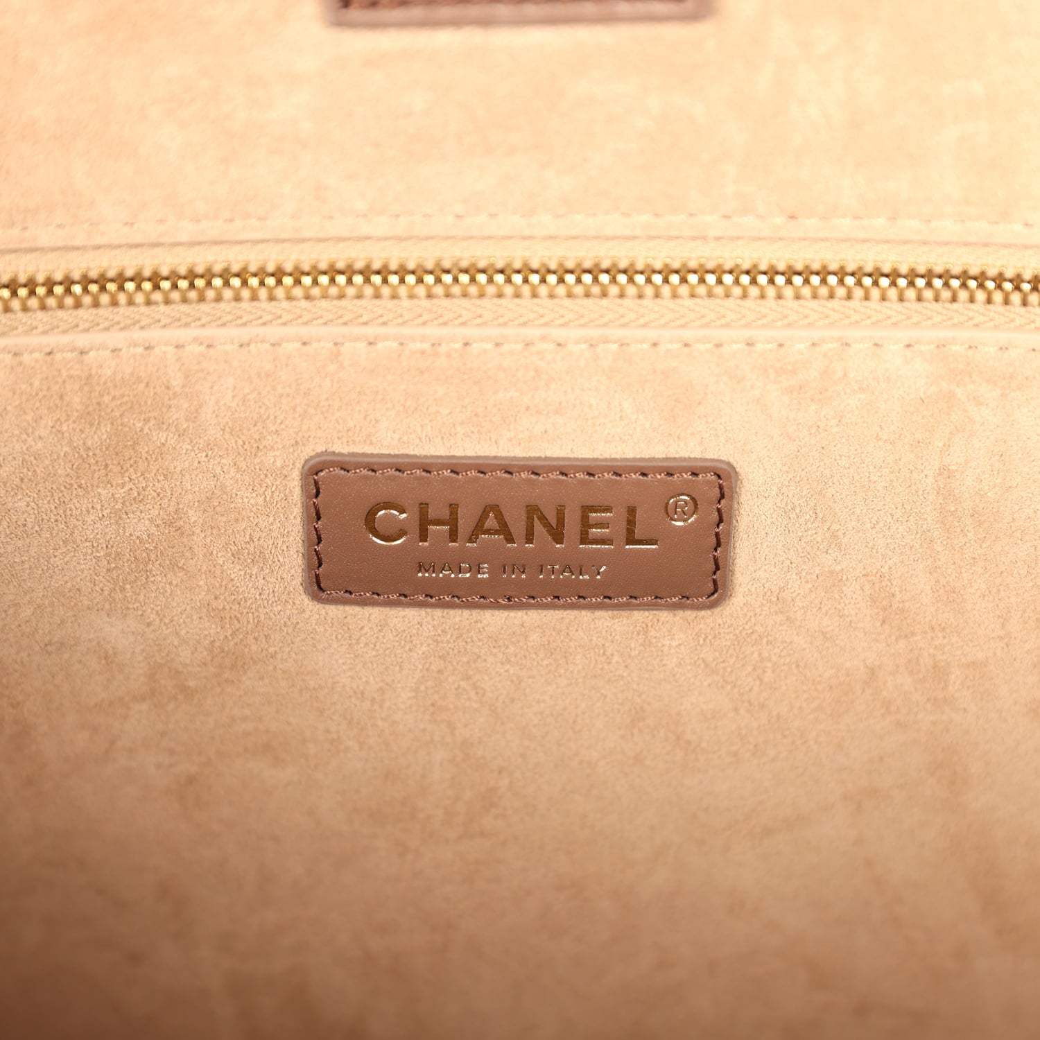 Large Cerf Shopping Bag Brown Calfskin Gold Hardware