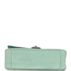 Maxi "Souplissimo" Small Flap Bag Green Beige Suede Gold Hardware