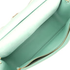 Maxi "Souplissimo" Small Flap Bag Green Beige Suede Gold Hardware