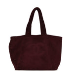 Coco Beach CC Beach Tote Bag & Towel Set Burgundy Terry Silver Hardware