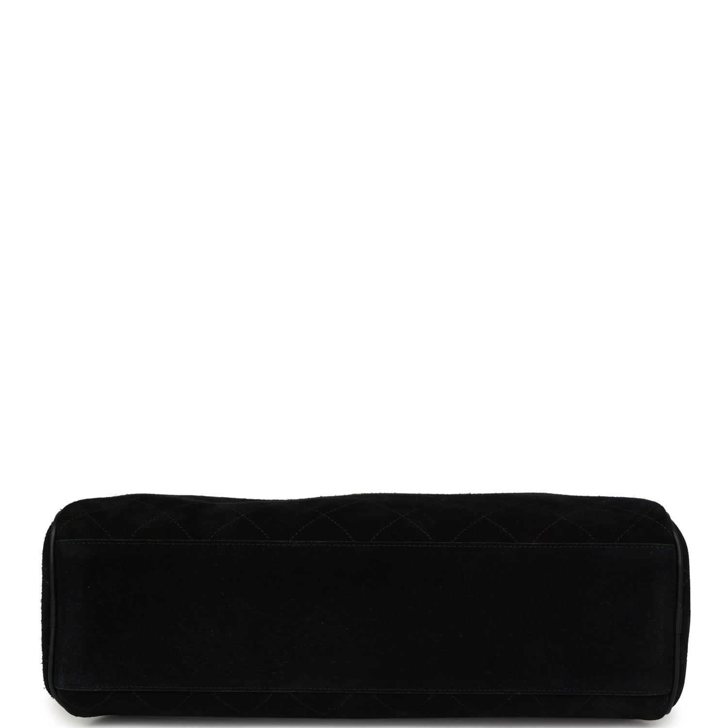 Large "Perfect Bowling" Bag Black Suede Gold Hardware