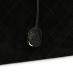 Large "Perfect Bowling" Bag Black Suede Gold Hardware