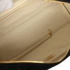 Large "Perfect Bowling" Bag Black Suede Gold Hardware