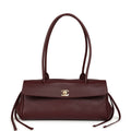 Small "Urban Essential" East West Shopping Tote Dark Burgundy Caviar Gold Hardware