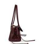 Small "Urban Essential" East West Shopping Tote Dark Burgundy Caviar Gold Hardware