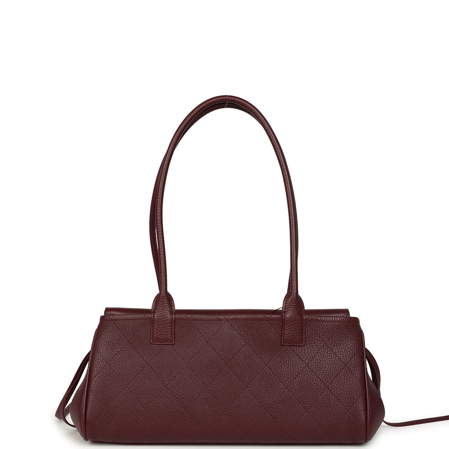 Small "Urban Essential" East West Shopping Tote Dark Burgundy Caviar Gold Hardware