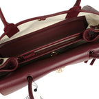 Small "Urban Essential" East West Shopping Tote Dark Burgundy Caviar Gold Hardware
