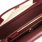Small "Urban Essential" East West Shopping Tote Dark Burgundy Caviar Gold Hardware