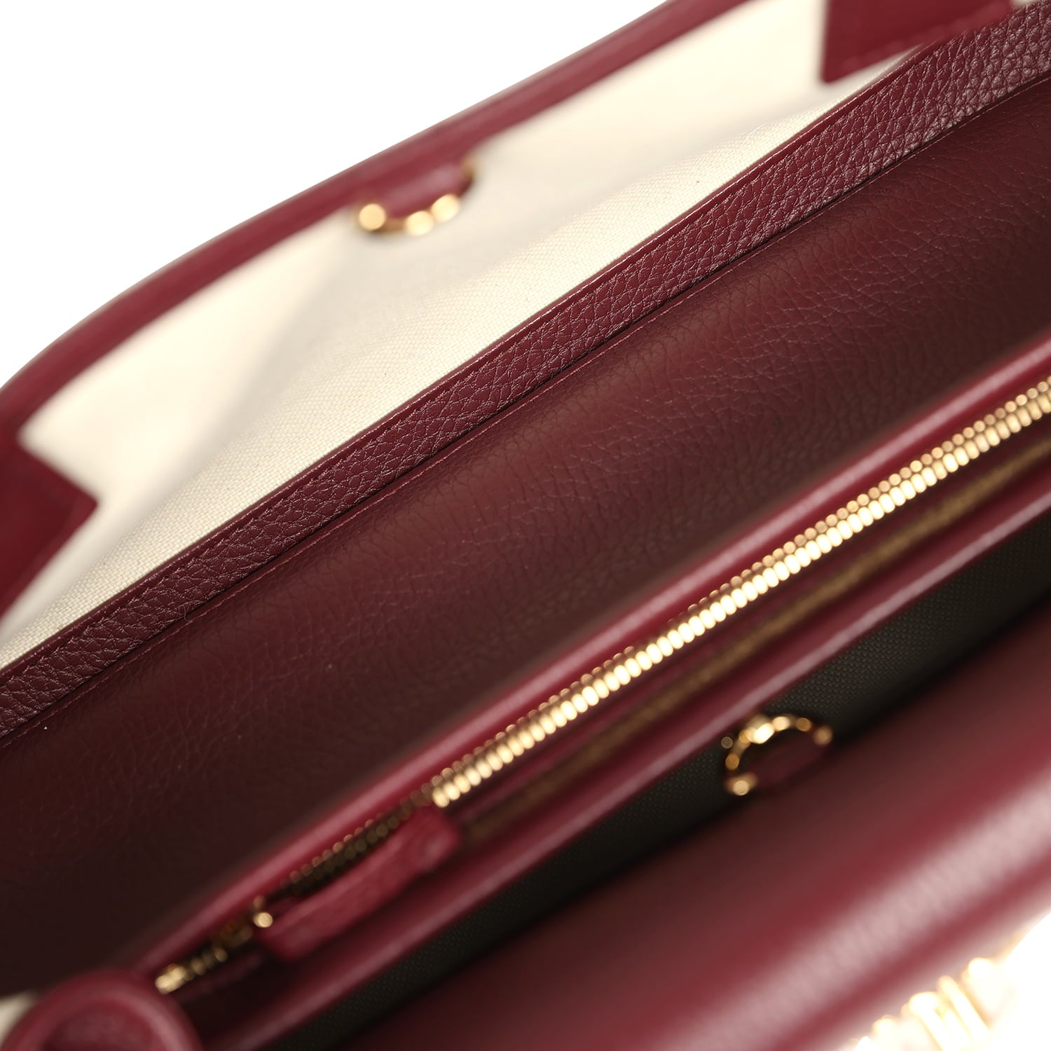 Small "Urban Essential" East West Shopping Tote Dark Burgundy Caviar Gold Hardware
