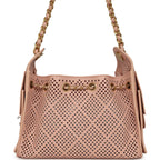 Mini 25 Hobo Bag Light Pink Perforated Calfskin Antique Gold Hardware