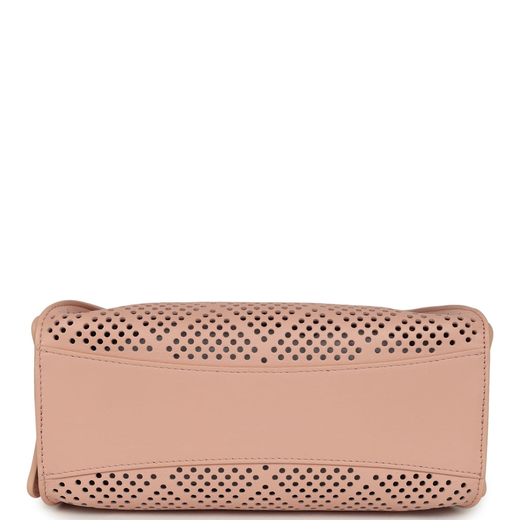 Mini 25 Hobo Bag Light Pink Perforated Calfskin Antique Gold Hardware