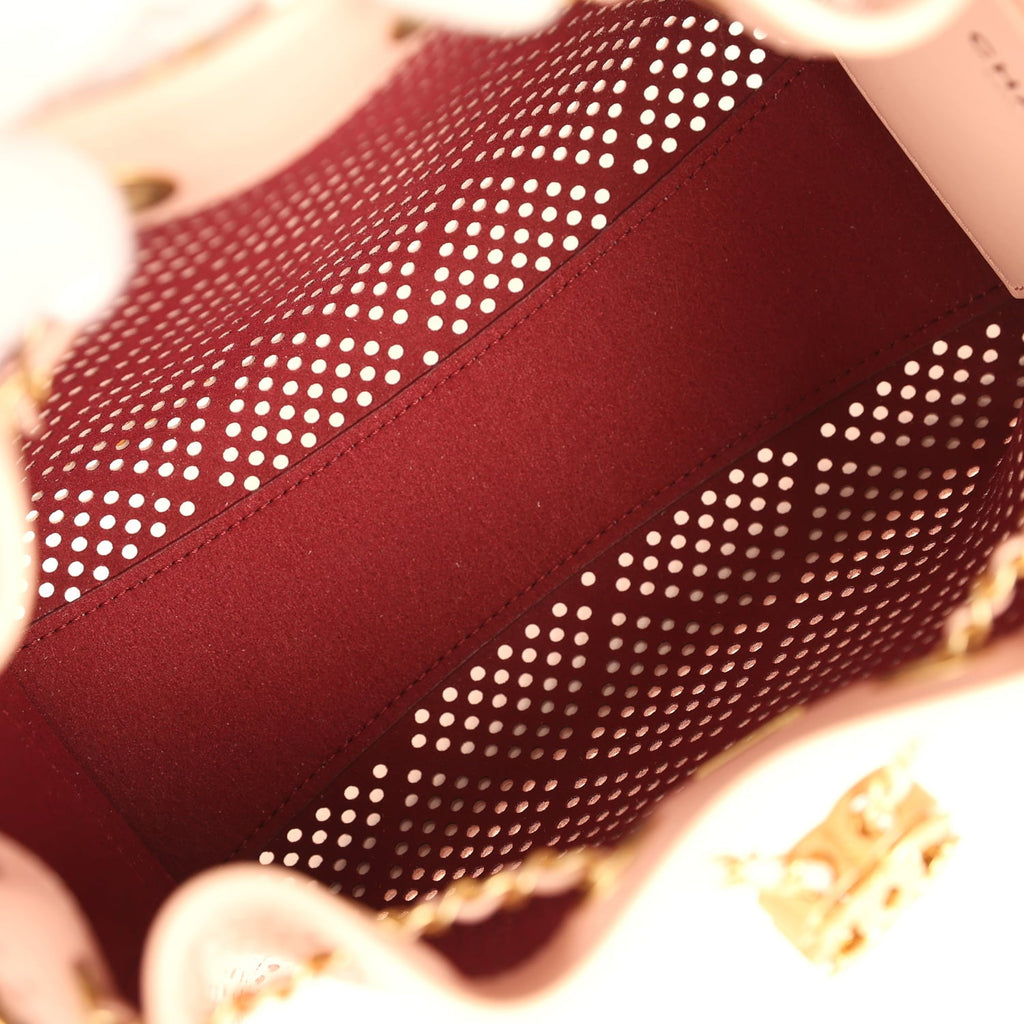 Mini 25 Hobo Bag Light Pink Perforated Calfskin Antique Gold Hardware
