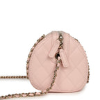 Mini Timeless Classic Barrel Bag with Chain Light Pink Shiny Caviar Light Gold Hardware