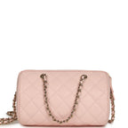 Mini Timeless Classic Barrel Bag with Chain Light Pink Shiny Caviar Light Gold Hardware