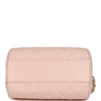 Mini Timeless Classic Barrel Bag with Chain Light Pink Shiny Caviar Light Gold Hardware