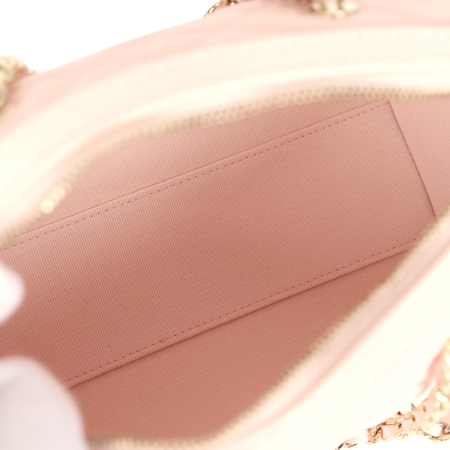 Mini Timeless Classic Barrel Bag with Chain Light Pink Shiny Caviar Light Gold Hardware